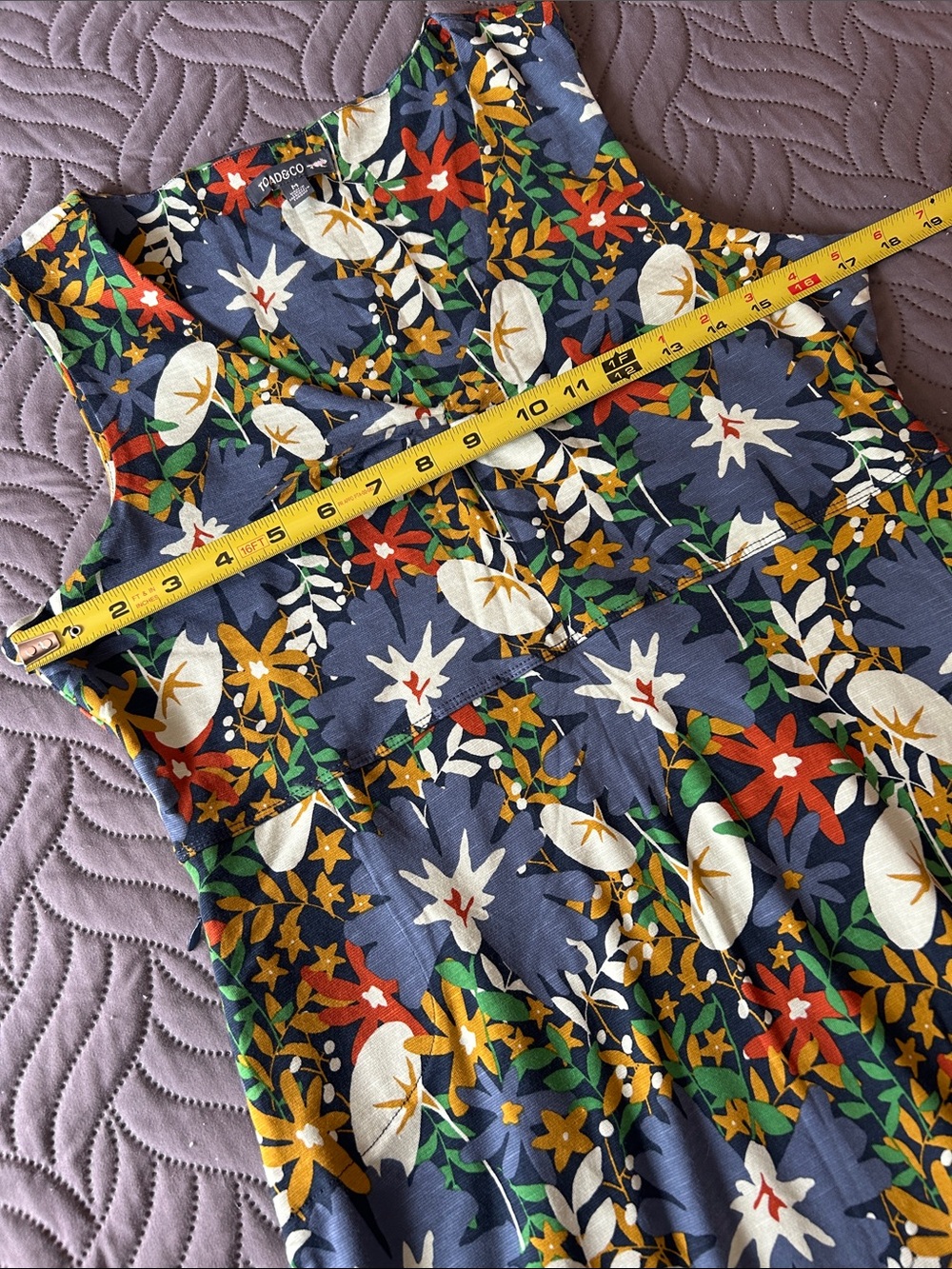 Like NEW - Toad&Co Floral Midi Dress with Multicolor Flower/Leaf Print 🌺 🍁 - Picture 3 of 9